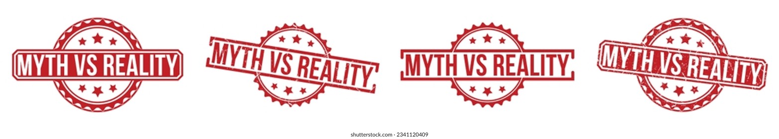 Myth vs Reality stamp red rubber stamp on white background. Myth vs Reality stamp sign. Myth vs Reality stamp.