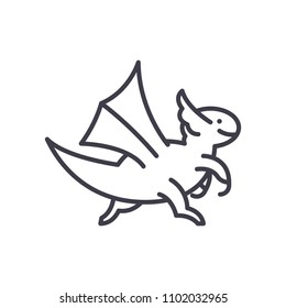Mythical animals black icon concept. Mythical animals flat  vector symbol, sign, illustration.