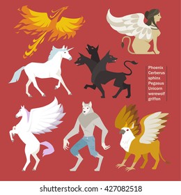 In the mythical animals vector illustration