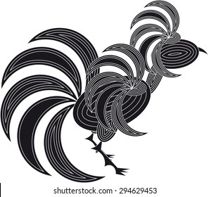 mythical bird black and white