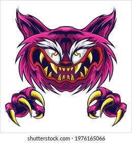 Mythical Cat Vector Pink Claw