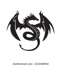 Mythical creature fantasy dragon vector illustration