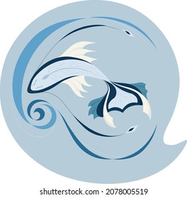 A mythical creature swimming through the riptide