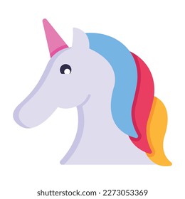 Mythical creature unicorn flat icon