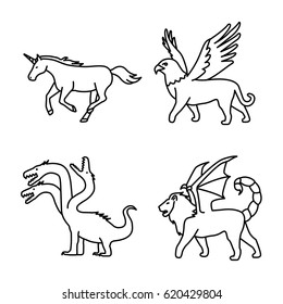 Mythical Creatures Vector Icons Stock Vector (Royalty Free) 620429804 ...