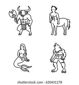 Mythical Creatures vector icons