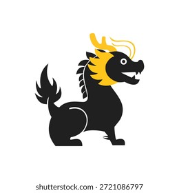 Ilustração de vetor plano de personagem de dragão mítico