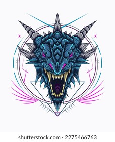 mythical dragon logo vector illustration