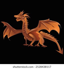 Mythical Dragon Vector Illustration and Icon