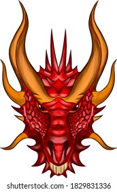 mythical fairy red dragon vector