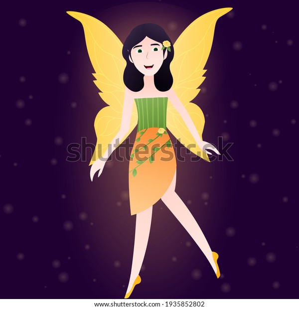 Mythical Flying Creature On Dark Background Stock Vector (Royalty Free ...