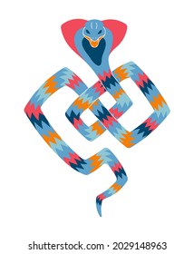 Mythical hypnotic snake, mystical character wild fairy tale animal.