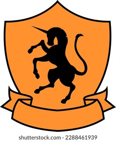 Mythical illustration of a Unicorn Pegasus with a simple flat design vector art