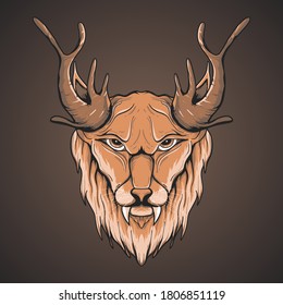 mythical lion vector art illustration