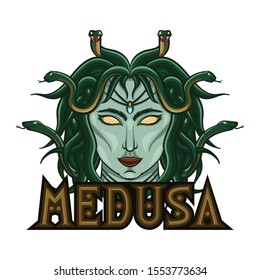 mythical medusa for e-sport logo, mascot and print t-shirt illustration