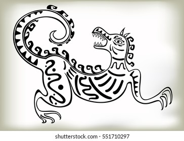 Mythical monster in the native American style. EPS10 vector illustration