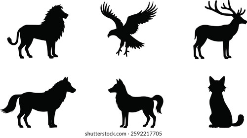 Mythical Pegasus and Horse Silhouettes - Fantasy, Freedom, and Legendary Symbols