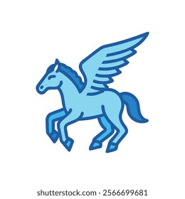 Mythical Pegasus Icon Illustration Design