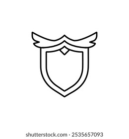 mythical shield icon Flat logo isolated symbol