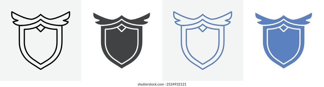 mythical shield icon vector set use for web