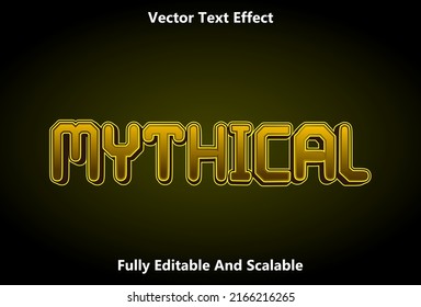 mythical text effect with yellow color editable.