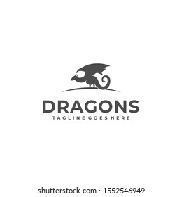 Mythological animal Dragon Design concept Illustration Vector Template, Suitable for Creative Industry, Multimedia, entertainment, Educations, Shop, and any related business