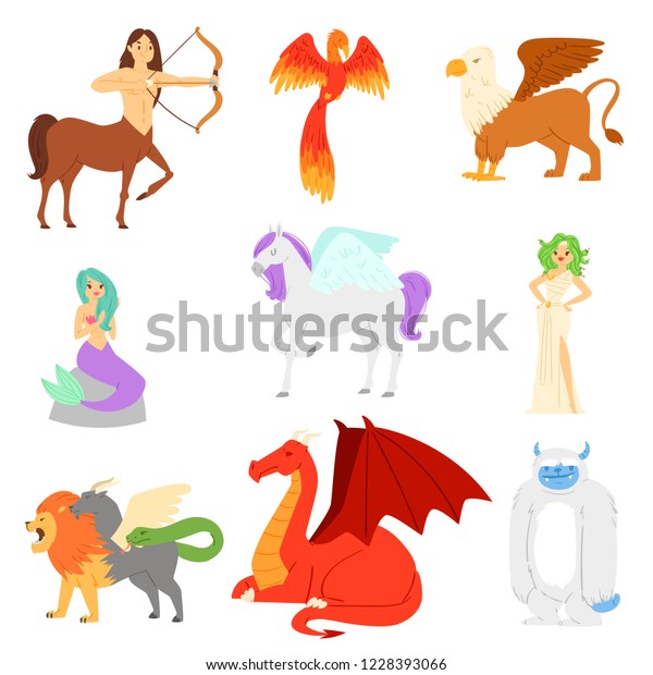 Mythological Animal Vector Mythical Creature Phoenix Stock Vector ...