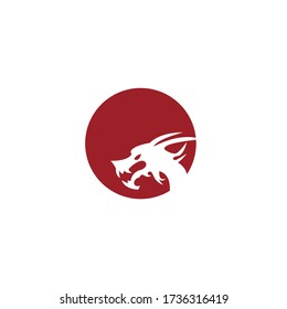 Mythological animals dragon mascot logo design template