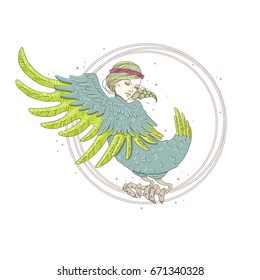 Mythological bird  with woman head