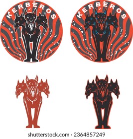 mythological creature Cerberus. Vector graphics