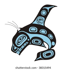 Mythological image Whale Vector
