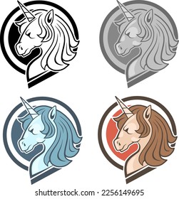 mythological legendary unicorn, logo design