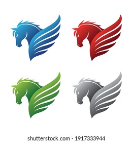 Mythological Pegasus Horse Logo Design