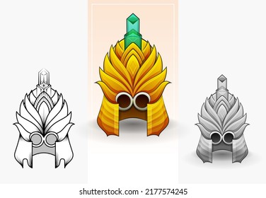 Mythological Pilot Helmet with Goggles. Aviator Hat. Ear Protection - Stock Vector