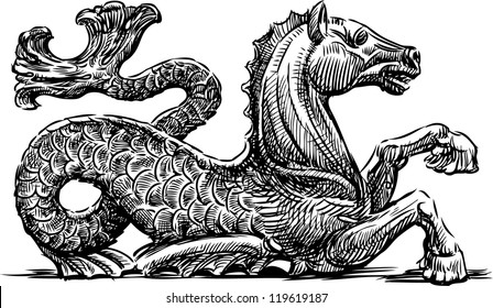 mythological sea horse