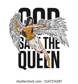 mythology angel premium vector for shirt design