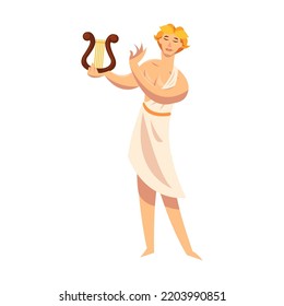 Mythology character. Athena, Hephaestus, Ares, Poseidon, Zeus, Dionysus, Aphrodite, Apollo. Vector illustration