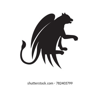 Mythology Griffin Figure in Silhouette