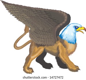 Mythology Griffin. Hand drawn illustration