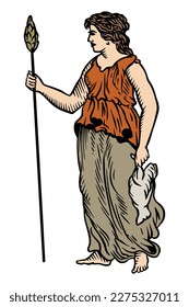 Mythology idols Bacchante - vector illustration