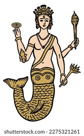 Mythology idols Dagon - vector illustration