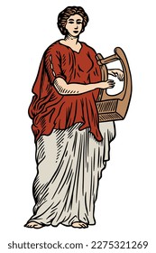 Mythology idols Erato - vector illustration
