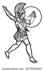 Mythology idols Mars - vector illustration - Out line