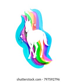
Mythology illustration set of unicorn silhouette, unicorn with watercolor