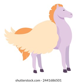 Vector de dibujos animados de icono de mitología pegasus. Caballo animal antiguo. Cuento volador