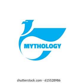 Mythology - vector logo template concept illustration. Eagle creative ancient sign. Abstract griffin heraldic symbol. Design element. 