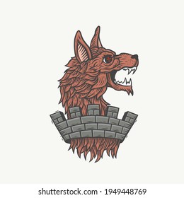A mythology wolf. Can be used as a sketch of a tattoo.