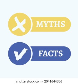 Myths facts button. Vector icon 
