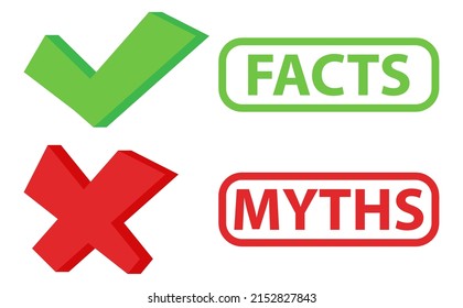 Myths facts Flat Icon . Vector Illustration