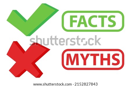 Myths facts Flat Icon . Vector Illustration